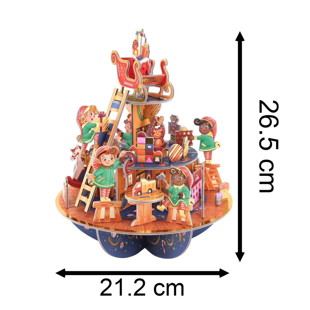 3D Elf Workshop Christmas Advent Calendar | Pop-Up Pirouette Countdown Calendar Advent Calendar - Tophatter Daily Deals