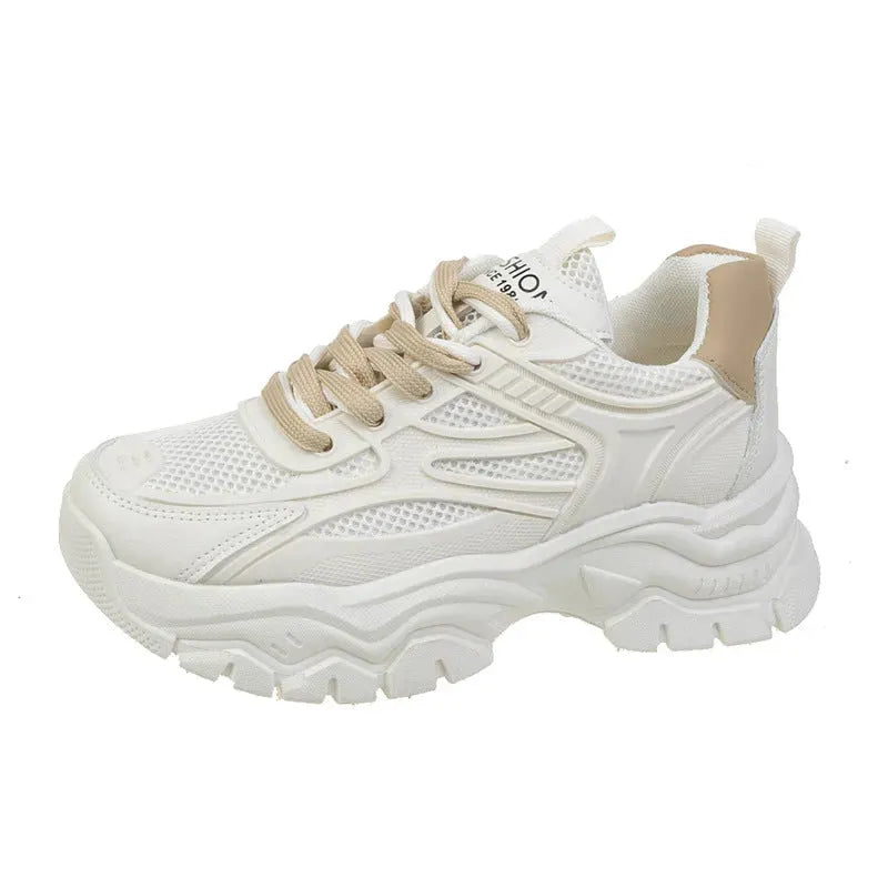 Fashion 1986™ Breathable Women's Sneakers Beige Sneakers - Tophatter Daily Deals