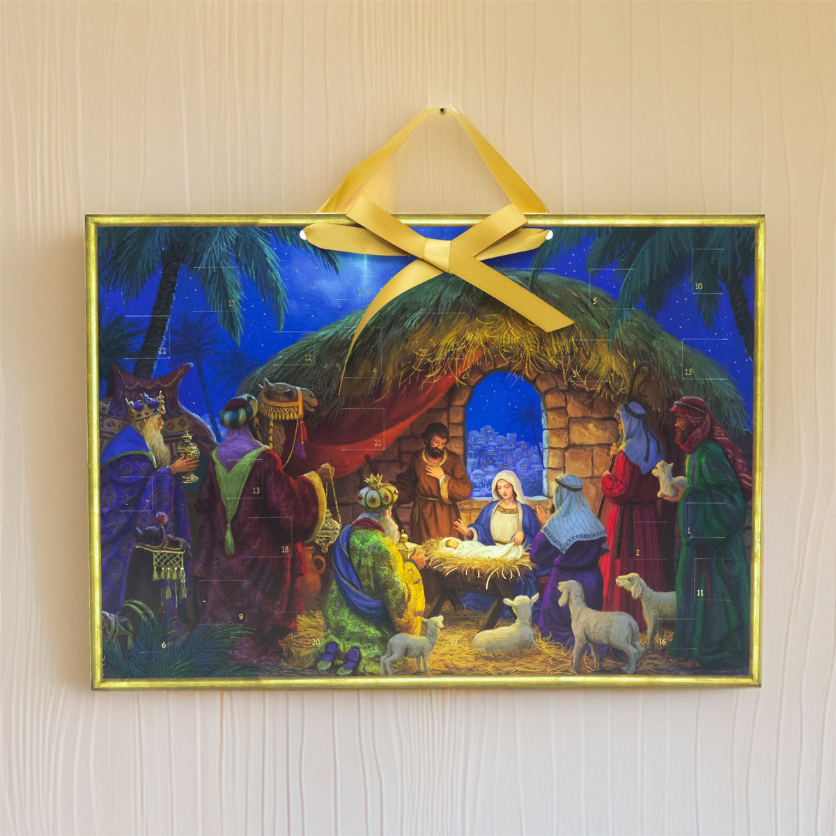 Nativity Christmas Advent Calendar | Religious Calendar with Manger Scene - A3 Advent Calendar - Tophatter Daily Deals