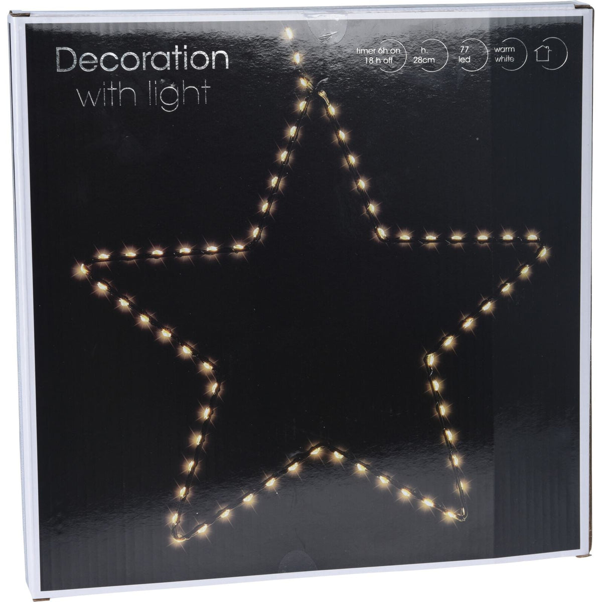 Medium Silhouette LED Christmas Star | 77 LED Star Light Window Decoration - 28cm LED Light - Tophatter Daily Deals