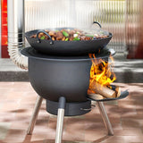 Portable Cast Iron Firewood Stove for Outdoor Cooking Outdoor Grills - Tophatter Daily Deals
