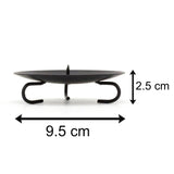 Black Round Metal Spike Candle Holder Pillar Candle Plate Candle Holder - Tophatter Daily Deals