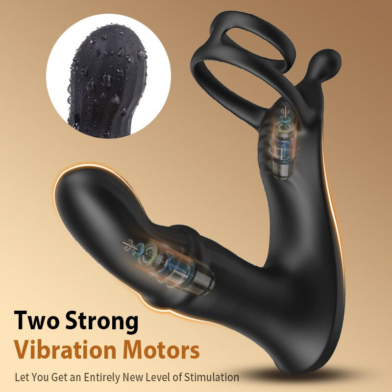 Acmejoy - Thrusting Prostate Massager With Double Cock Rings Anal Toys - Tophatter Daily Deals
