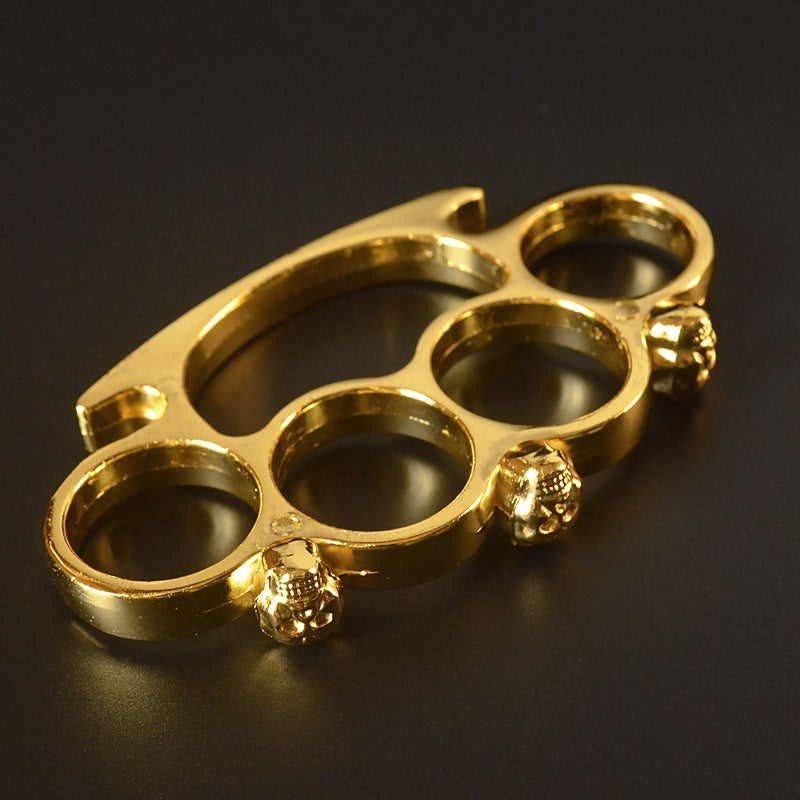 HEAD DESIGN 4 FINGER KNUCKLE DUSTER - Tophatter's Army Deals SELF DEFENSE - Tophatter Daily Deals