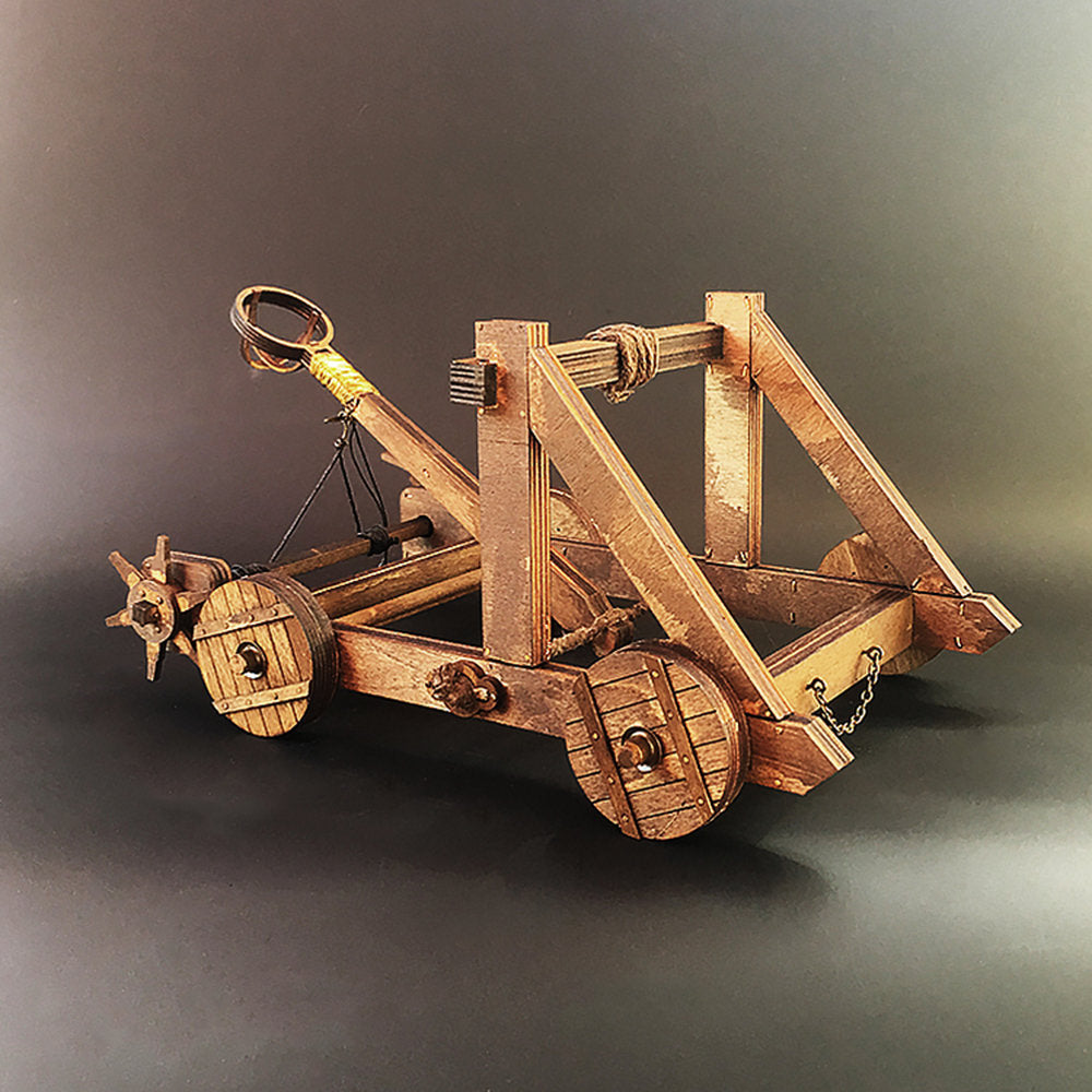 AM012 Single Arm Catapult Stone Throwing Machine Trebuchet 3D Mechanical Model Kit - Tophatter Daily Deals