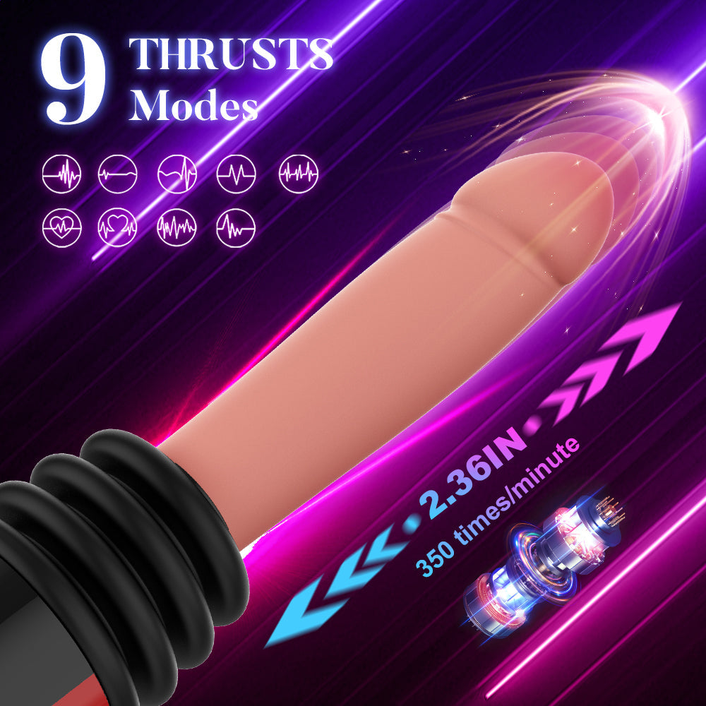 Acmejoy - 9 Thrusting Vibrating Heating Dildo Sex Machine Dildos - Tophatter Daily Deals