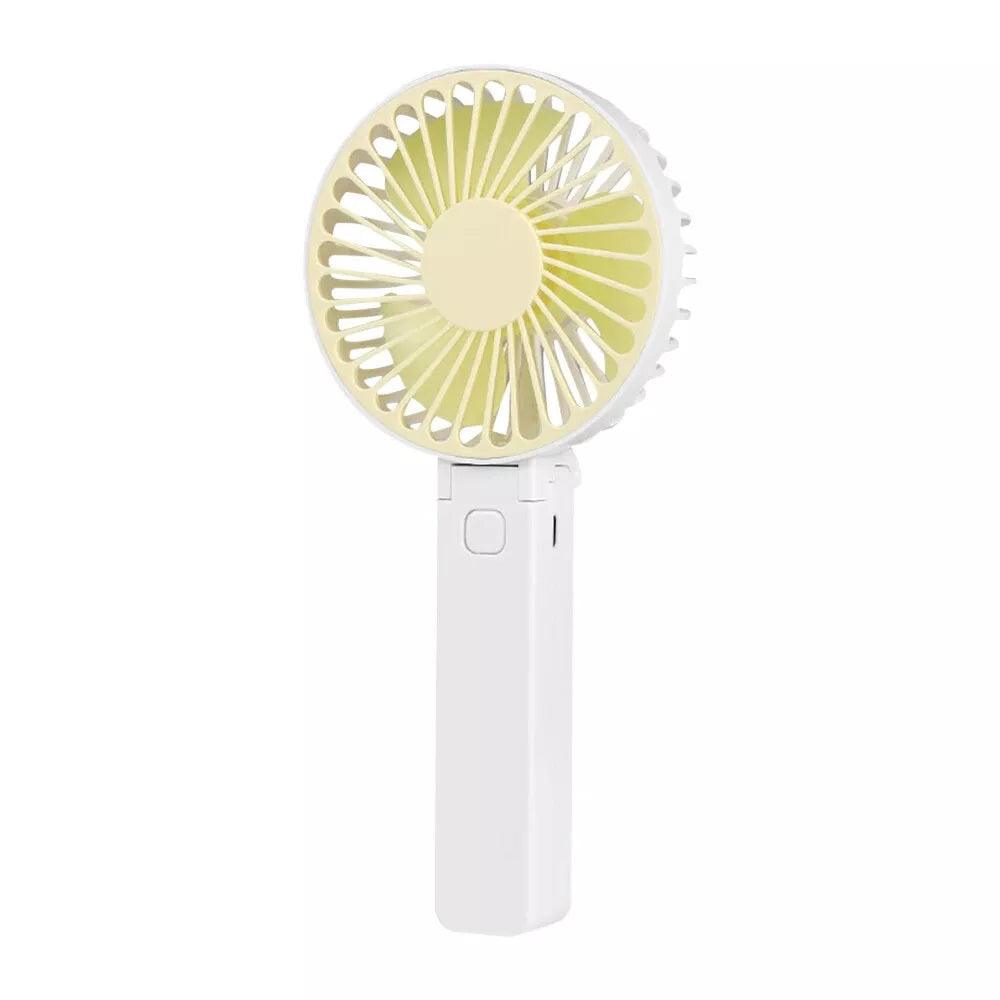 Portable Rechargeable Fan - Mini Hand-held Fan Folding Desk Fan Cooler Cooling USB Rechargeable Fan Yellow Apparel & Accessories - Tophatter Daily Deals