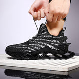 Blade Bottom Men's Trendy Sports Casual Shoes Reflective Lightweight Breathable Running Shoes Black 0 - Tophatter Daily Deals