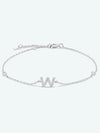 V To Z Zircon 925 Sterling Silver Bracelet W Silver One Size Bracelets - Tophatter Daily Deals