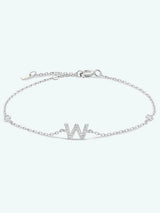 V To Z Zircon 925 Sterling Silver Bracelet W Silver One Size Bracelets - Tophatter Daily Deals