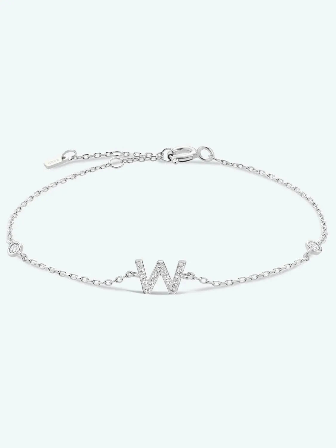 V To Z Zircon 925 Sterling Silver Bracelet W Silver One Size Bracelets - Tophatter Daily Deals