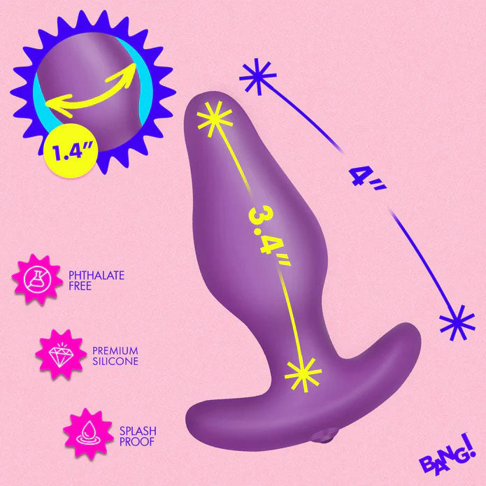 Vibrating Silicone Butt Plug (Purple) – Remote-Controlled 1.4 Inch Silicone Butt Plug > Anal Range > Vibrating Butt Plugs - Tophatter Daily Deals
