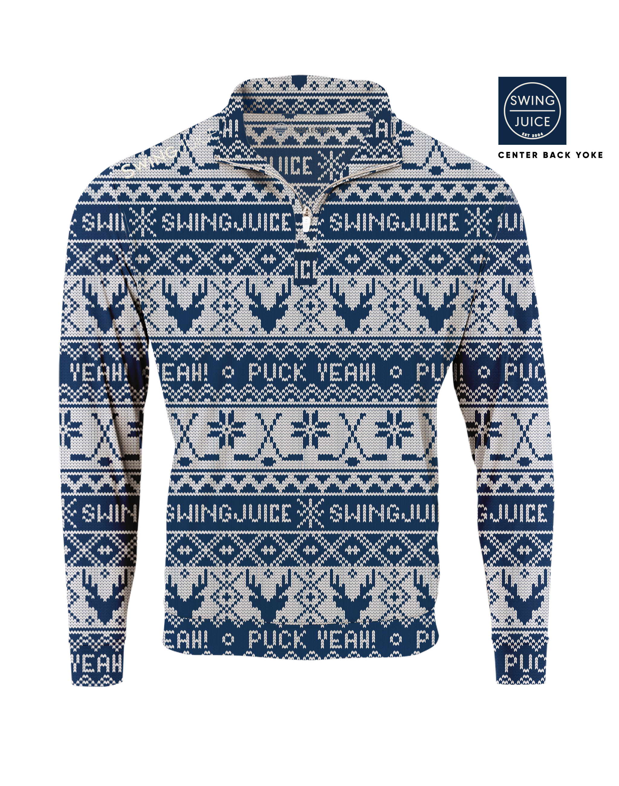 SwingJuice Hockey Puck Yeah Fairisle Men's Quarter Zip Half Zip & Quarter Zip - Tophatter Daily Deals