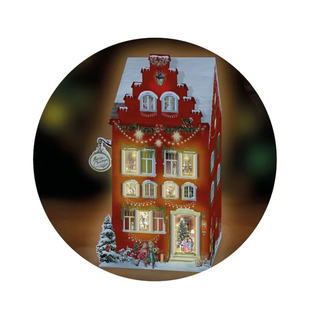 3D LED Christmas House Advent Calendar with Light-Up Windows - 18.5x30cm Advent Calendar - Tophatter Daily Deals