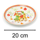 Round Ceramic Christmas Plate | Festive Serving Dish Christmas Snack Plate 20cm Plate - Tophatter Daily Deals