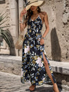 Slit Smocked Printed Maxi Cami Dress Casual Dresses - Tophatter Daily Deals