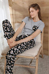 Round Neck T-Shirt and Floral Pants Lounge Set Loungewear Sets - Tophatter Daily Deals