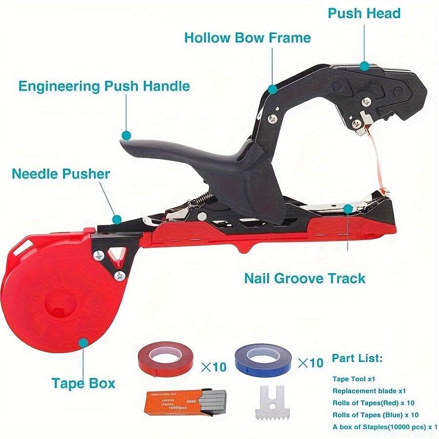 Garden Tying Tool Manual Branch Fastening Machine Plant Cages & Supports - Tophatter Daily Deals