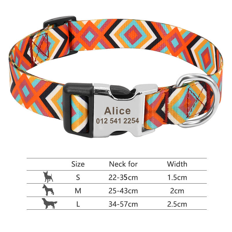 Adjustable Nylon Dog Collar Personalized Dogs Cat ID 147Orange 7 - Tophatter Daily Deals