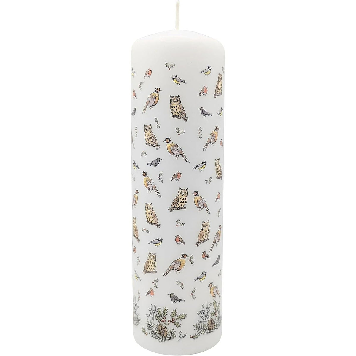 Winter Birds Advent Pillar Candle | Christmas Advent Calendar Candle - 20cm Advent Candle - Tophatter Daily Deals