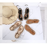 Bohemian Wooden Bead Woven Plus Size Flat Shoes 0 - Tophatter Daily Deals