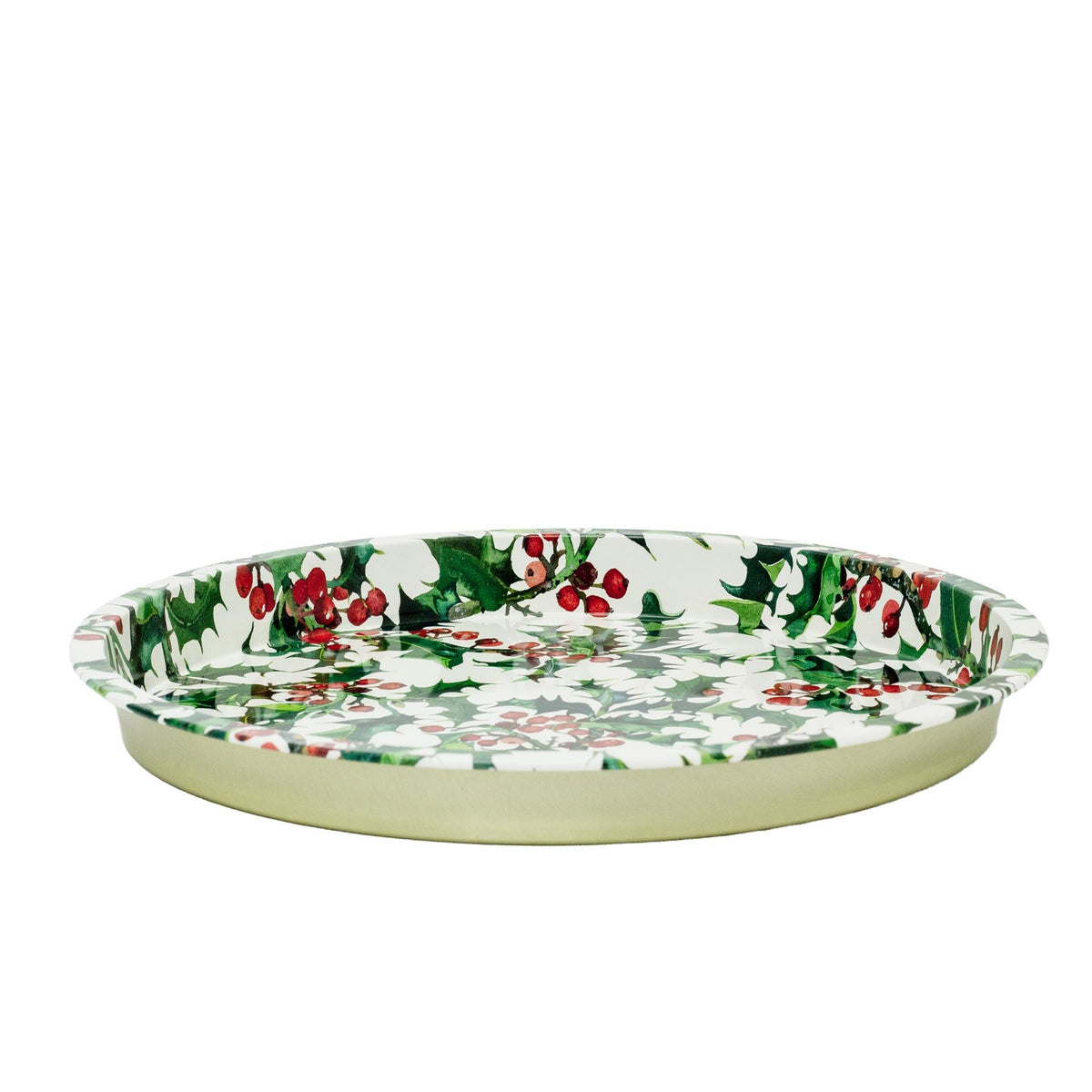 Emma Bridgewater - Holly Round Deep Well Tray | Christmas Serving Tray - 31cm tray - Tophatter Daily Deals