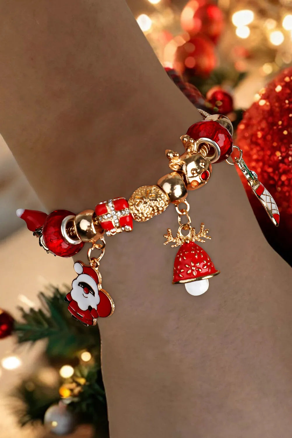 Racing Red Christmas Alloy Bracelet Bracelets - Tophatter Daily Deals