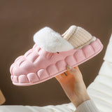 Bubble Shoes With Foldable Heel Slippers Women Warm Indoor House Shoes Pink 4 - Tophatter Daily Deals