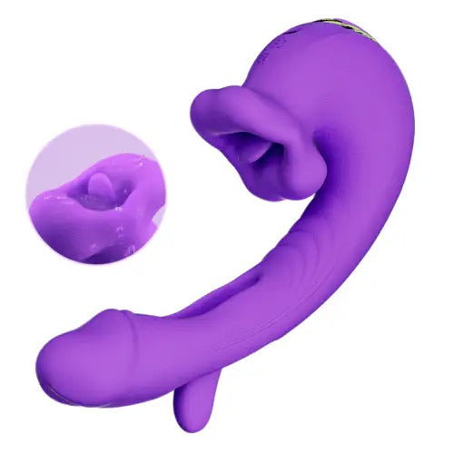 Acmejoy - Upgraded Mouth-Shaped 3 In 1 Flapping & Biting & Toungue Vibrator Vibrators - Tophatter Daily Deals