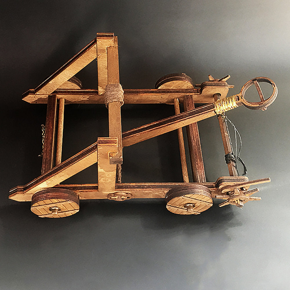 AM012 Single Arm Catapult Stone Throwing Machine Trebuchet 3D Mechanical Model Kit - Tophatter Daily Deals
