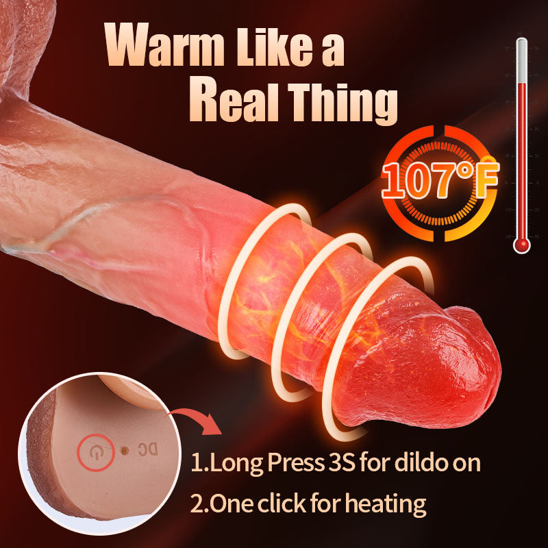MASK - 8.6 Inch Bloodshot Thrusting Swinging Heating Dildo Dildos - Tophatter Daily Deals