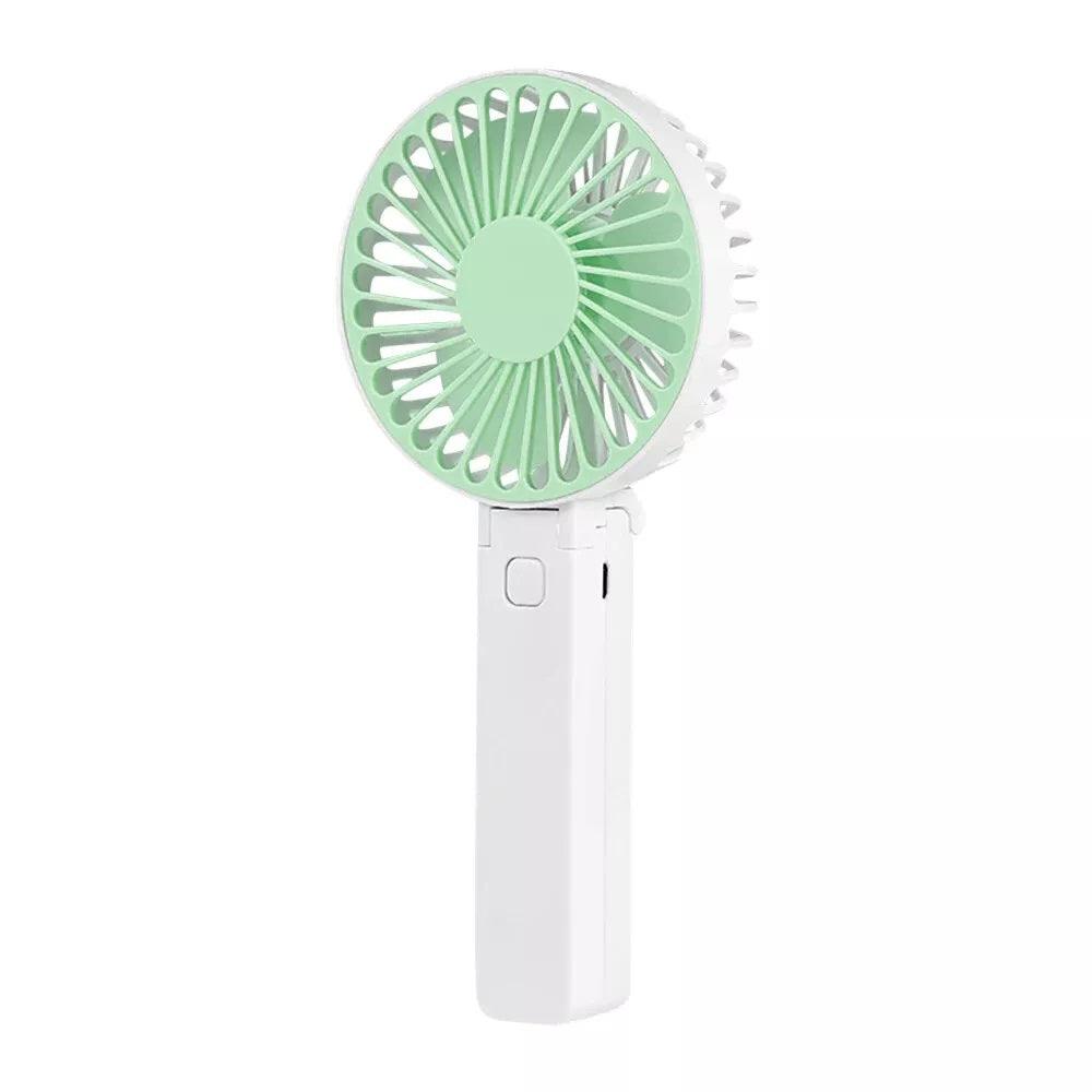 Portable Rechargeable Fan - Mini Hand-held Fan Folding Desk Fan Cooler Cooling USB Rechargeable Fan Green Apparel & Accessories - Tophatter Daily Deals