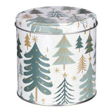 Green Trees Christmas Tin | Festive Chocolate Tin, Treat Storage Tin - 10x10cm Tin - Tophatter Daily Deals