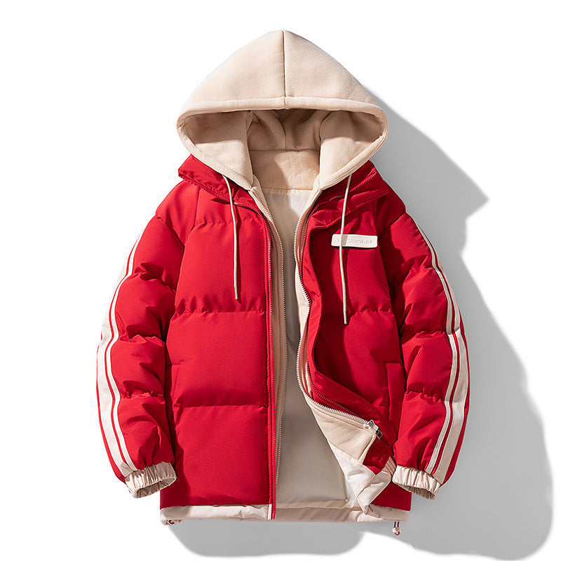 Insulating Men's Hooded Puffer Jacket - Boxy Polyester 3D Changing Face Moving Picture Frame - Tophatter Daily Deals