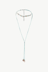 Layered Shell Pendant Necklace Pastel Blue One Size Necklaces - Tophatter Daily Deals