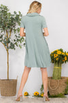 Celeste Full Size Decor Button Short Sleeve Dress with Pockets Casual Dresses - Tophatter Daily Deals