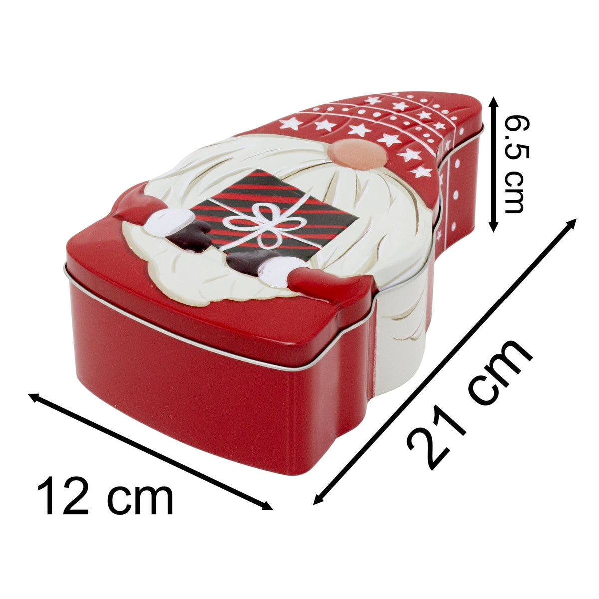 Christmas Gonk Storage Tin | Kitchen Food Tin Festive Santa Gnome Tin Tin - Tophatter Daily Deals