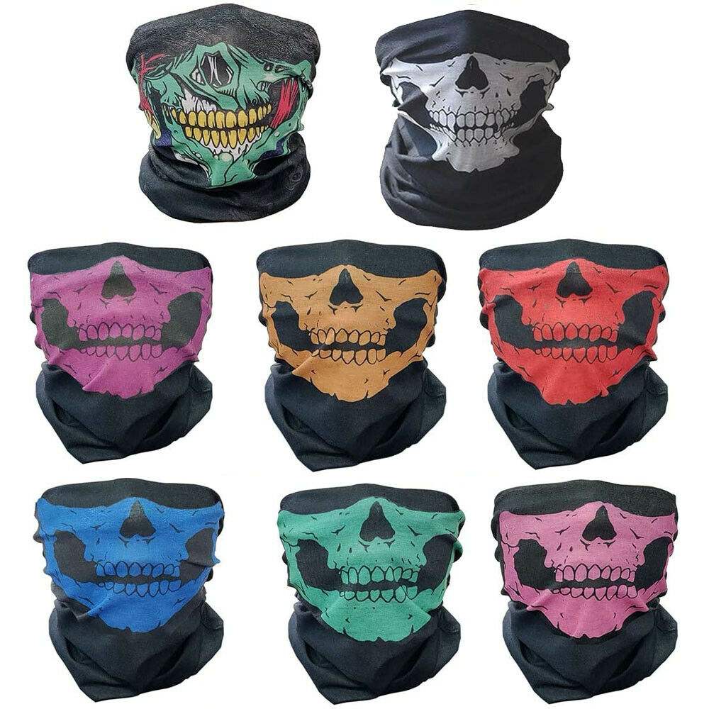 Skull Mask Half Face Bandana Skeleton Ski Motorcycle Biker Balaclava Tube Masks Bluetooth Speaker Lamp - Tophatter Daily Deals