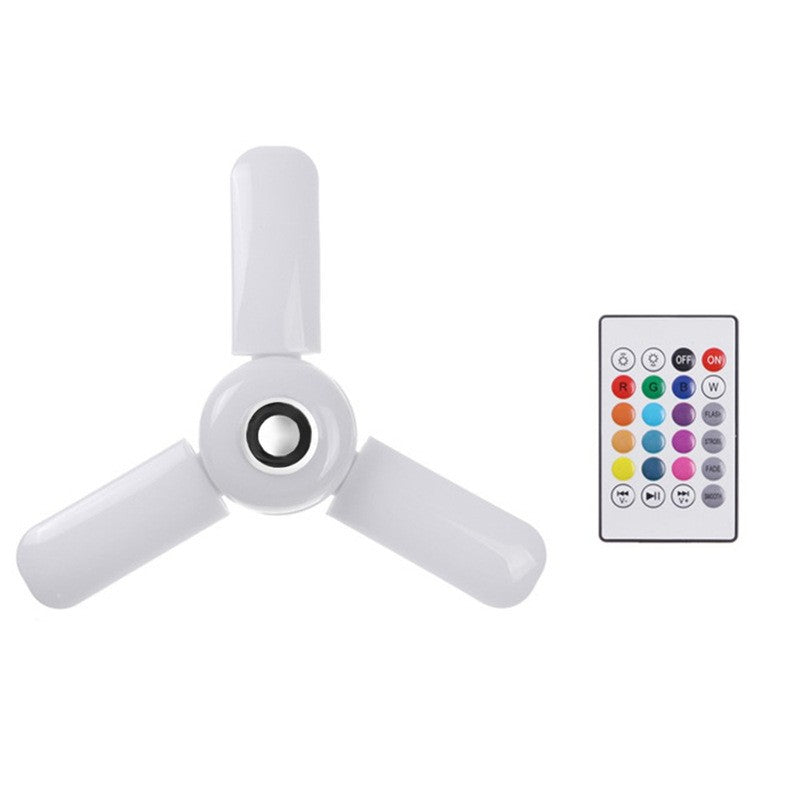 Bluetooth Music Bulb Garage Lighting 3leaves colorful white light 0 - Tophatter Daily Deals