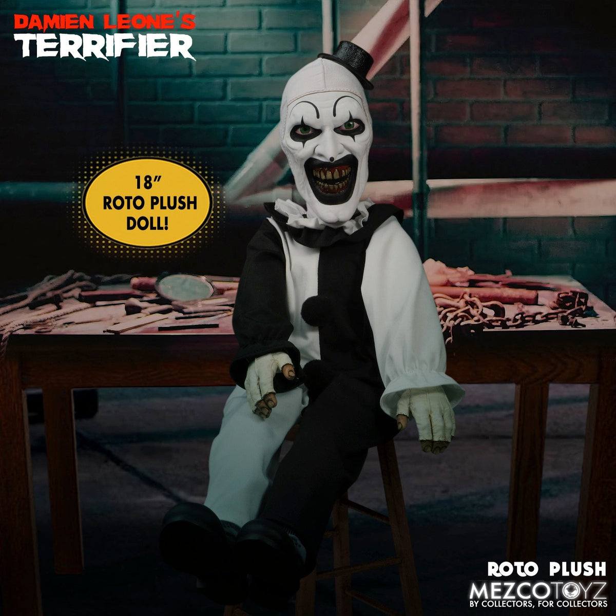 Terrifier - Art the Clown Roto Plush (18") Plush Toy - Tophatter Daily Deals