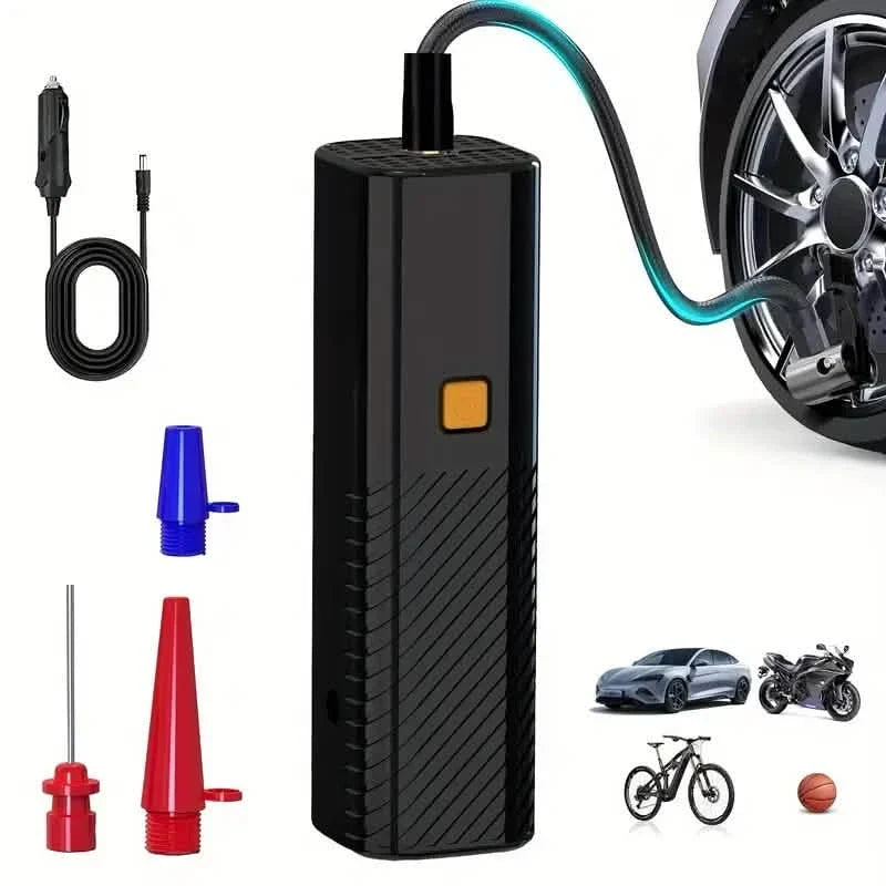 Black Portable Air Pump – Digital Tire Inflator for Car, Bike, Motorcycle & Balls Automotive - Tophatter Daily Deals