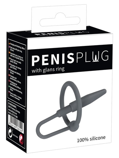 Penis Plug with Glans Ring Silicone Dilator 6.3 cm Length, Flexible 3 cm Inner Ring > Sex Toys For Men > Sounding Rods - Tophatter Daily Deals