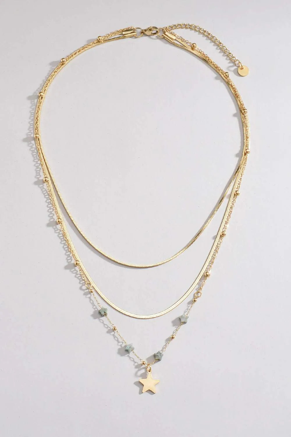 Star Triple-Layered Stainless Steel Necklace Necklaces - Tophatter Daily Deals