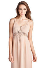 Women's Sleeveless Maxi Tank Dress with Lace Front & Back Detail Dresses / Maxi - Tophatter Daily Deals