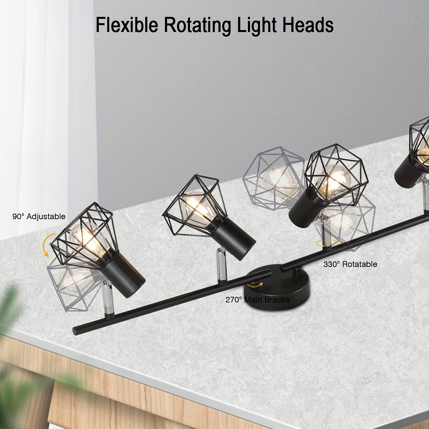 Industrial 4-Light Semi-Flush Ceiling Light Ceiling Lights - Tophatter Daily Deals