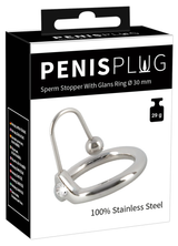 Penis Plug Sperm Stopper with Glans Ring in Silver, 2 Inches > Sex Toys For Men > Sounding Rods - Tophatter Daily Deals