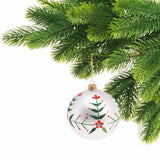 White Floral Christmas Bauble | Flower Christmas Tree Hanging Ornament - 8cm Baubles - Tophatter Daily Deals