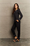 Ninexis Buttoned Collared Neck Top and Pants Pajama Set Loungewear Sets - Tophatter Daily Deals