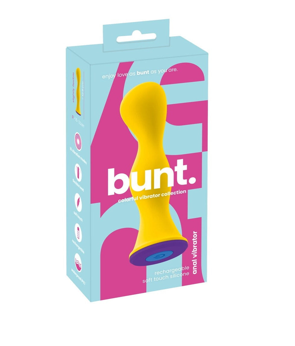 Bunt Anal Vibrator Soft Touch Silicone 12.6 cm Yellow and Purple > Anal Range > Anal Probes - Tophatter Daily Deals