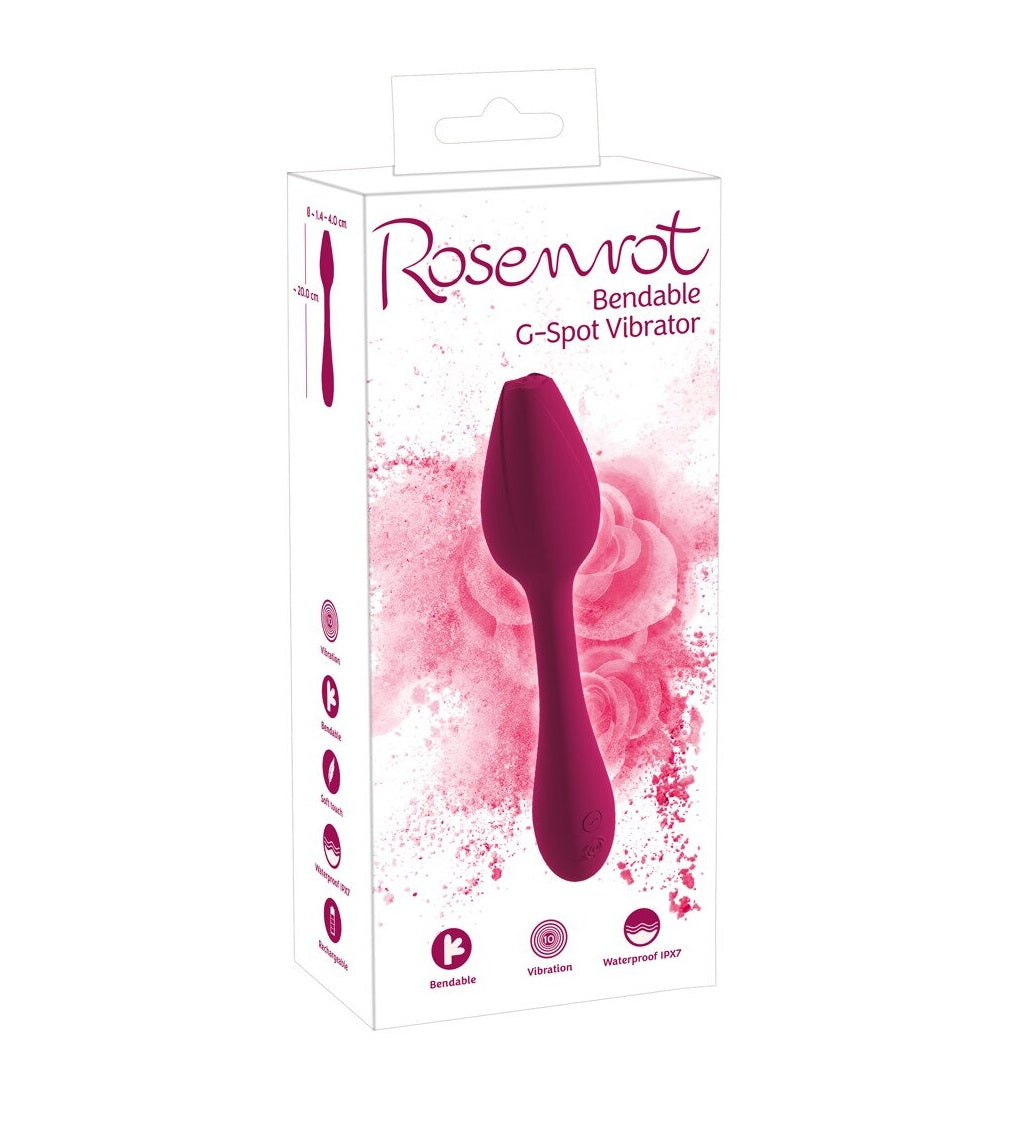Rose Bendable G-Spot Vibrator in Pink, 7 Inches > Sex Toys For Ladies > G-Spot Vibrators - Tophatter Daily Deals